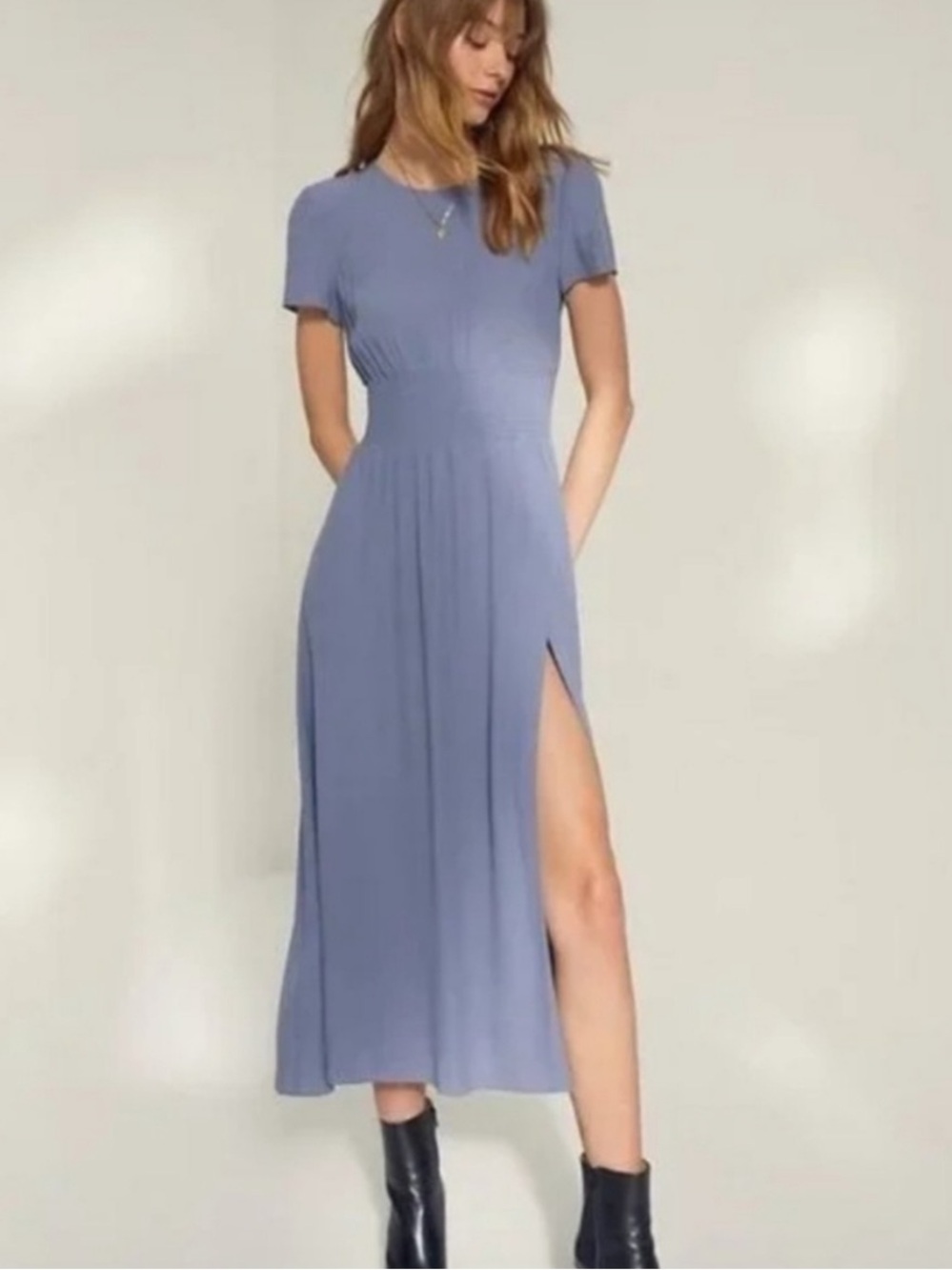 Aritzia Wilfred Maxime Dress Granite Blue XL - Wedding Guest Cocktail Party